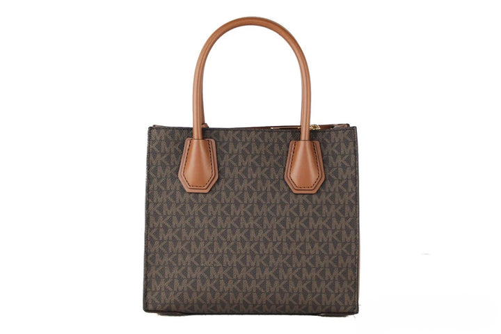 Michael Kors MICHAEL KORS Mercer 35S1GM9M2B Medium Logo And Leather Accordion Crossbody Bag In Brown
