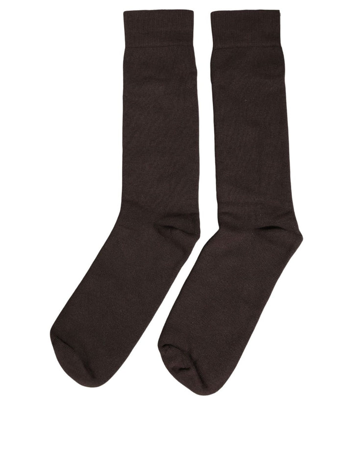 Dolce &amp; Gabbana Dark Brown Cotton Over The Calf Accessory Socks