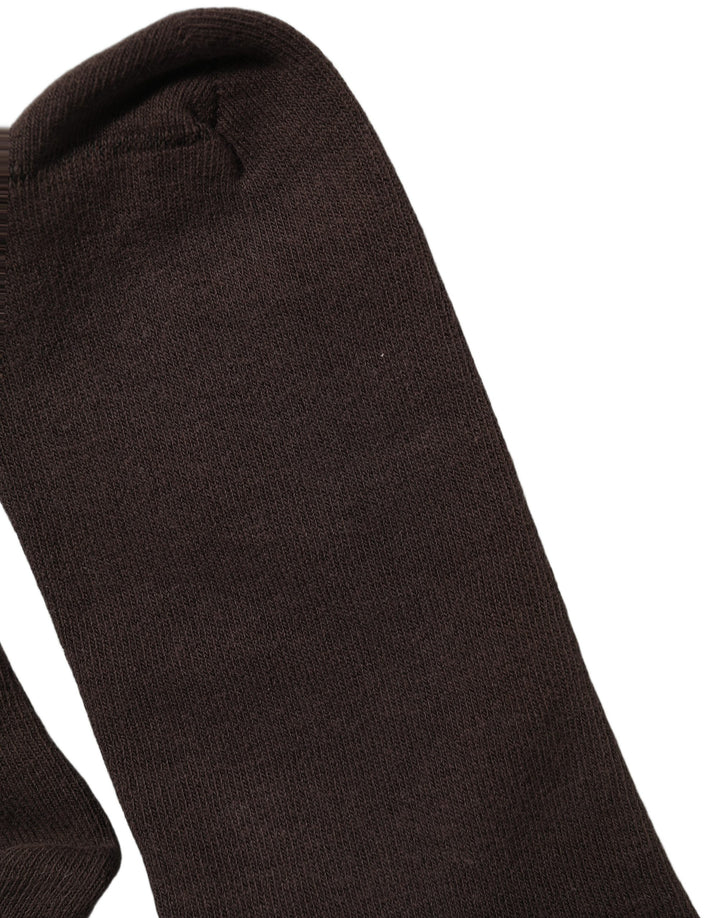 Dolce &amp; Gabbana Dark Brown Cotton Over The Calf Accessory Socks