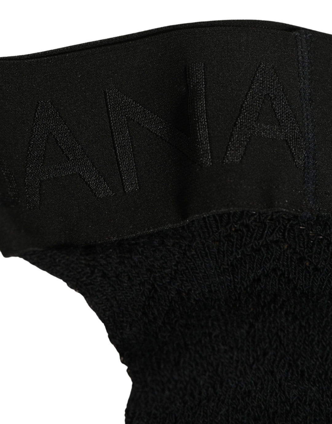Dolce &amp; Gabbana Black Wool Logo Calf Long Women Accessory Socks