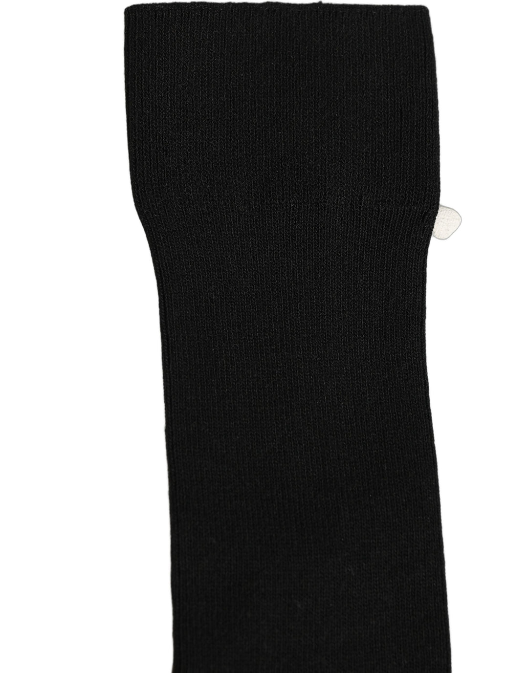 Dolce &amp; Gabbana Black Cotton Ribbed Logo Over The Calf Women Socks