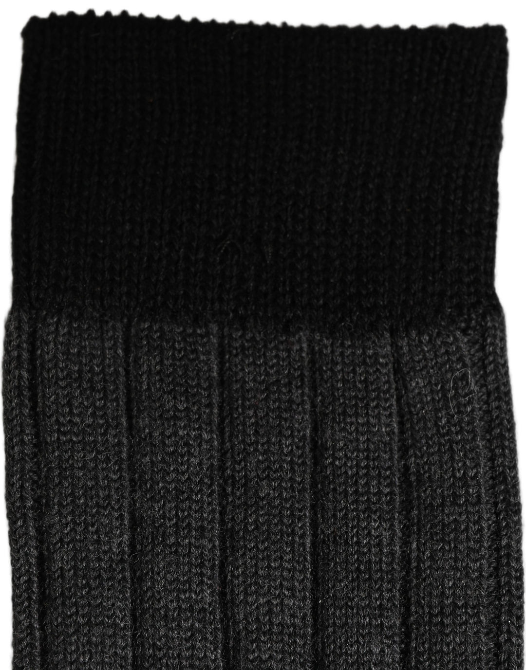Dolce &amp; Gabbana Dark Gray Wool Logo Calf Long Ribbed Accessory Socks