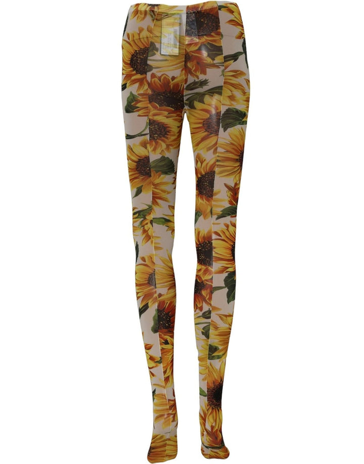 Dolce &amp; Gabbana Multicolor Floral Nylon Tights Stockings Socks