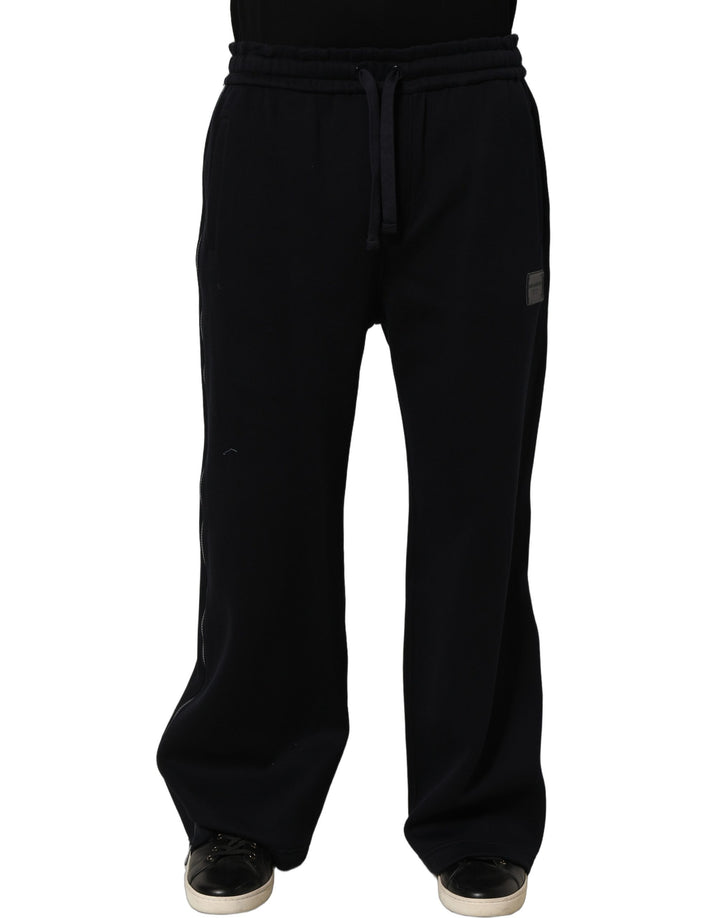 Dolce &amp; Gabbana Dark Blue Relaxed Wide Leg Men Jogger Pants
