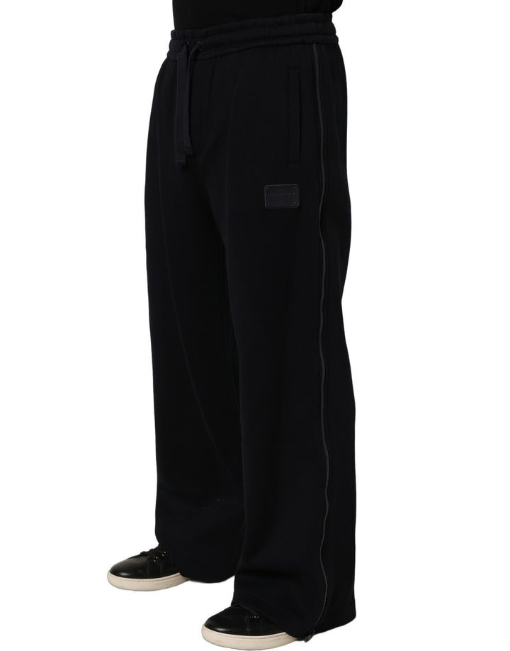 Dolce &amp; Gabbana Dark Blue Relaxed Wide Leg Men Jogger Pants