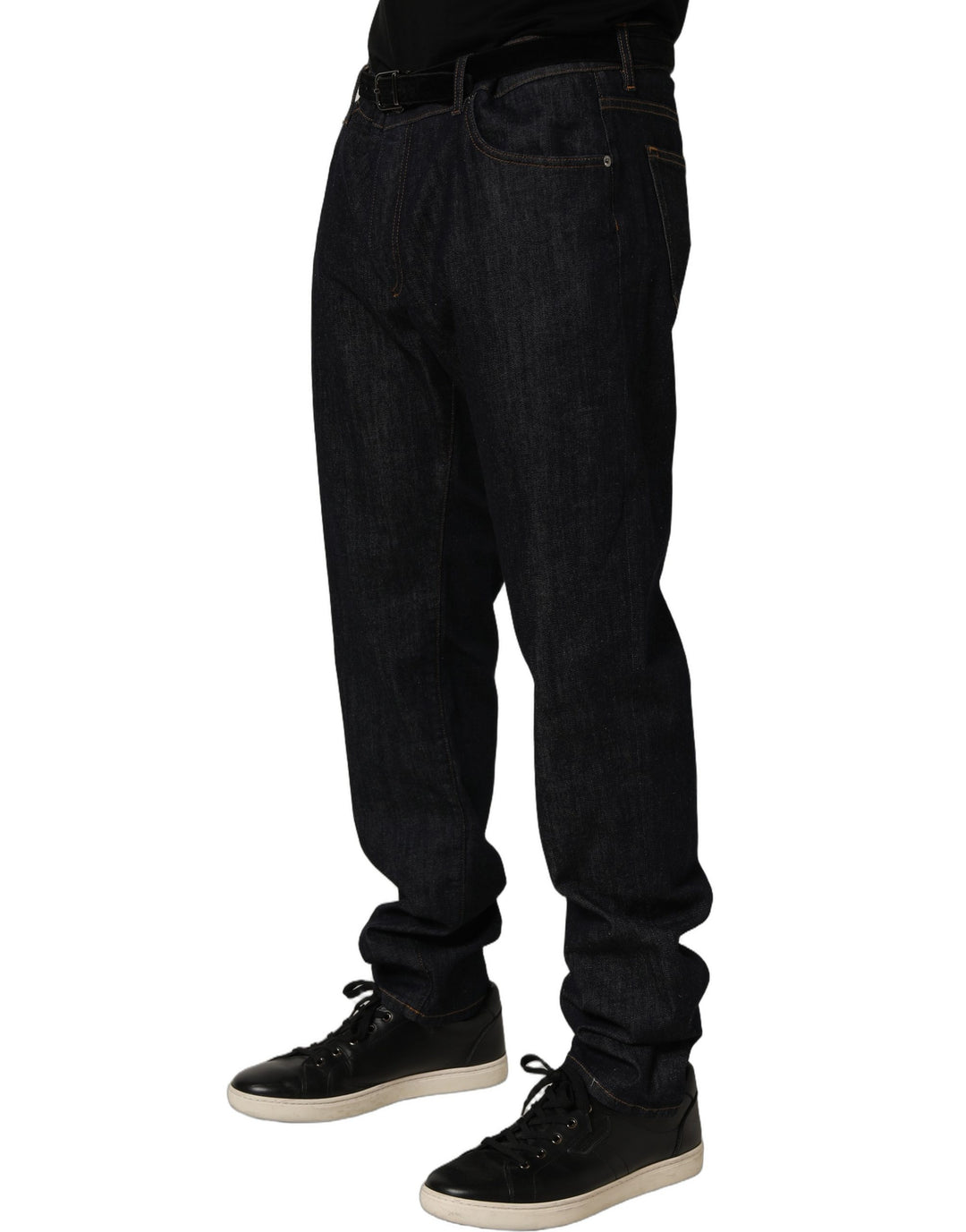 Dolce &amp; Gabbana Dark Gray Cotton Slim Fit Men Denim Jeans