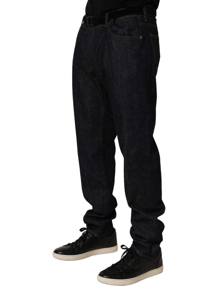 Dolce &amp; Gabbana Dark Gray Cotton Slim Fit Men Denim Jeans