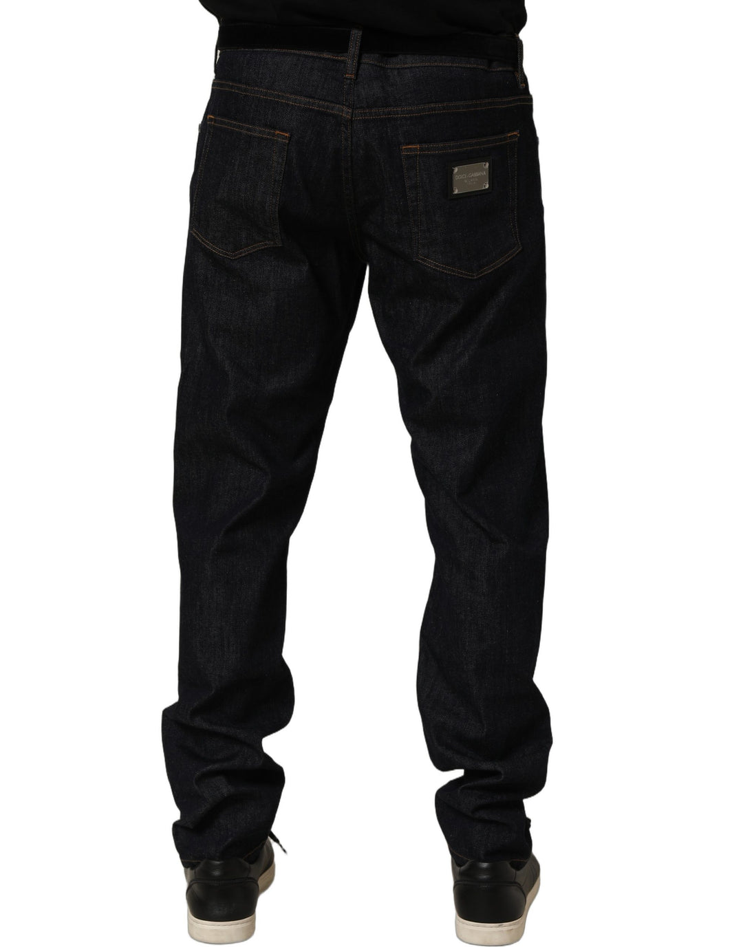 Dolce &amp; Gabbana Dark Gray Cotton Slim Fit Men Denim Jeans