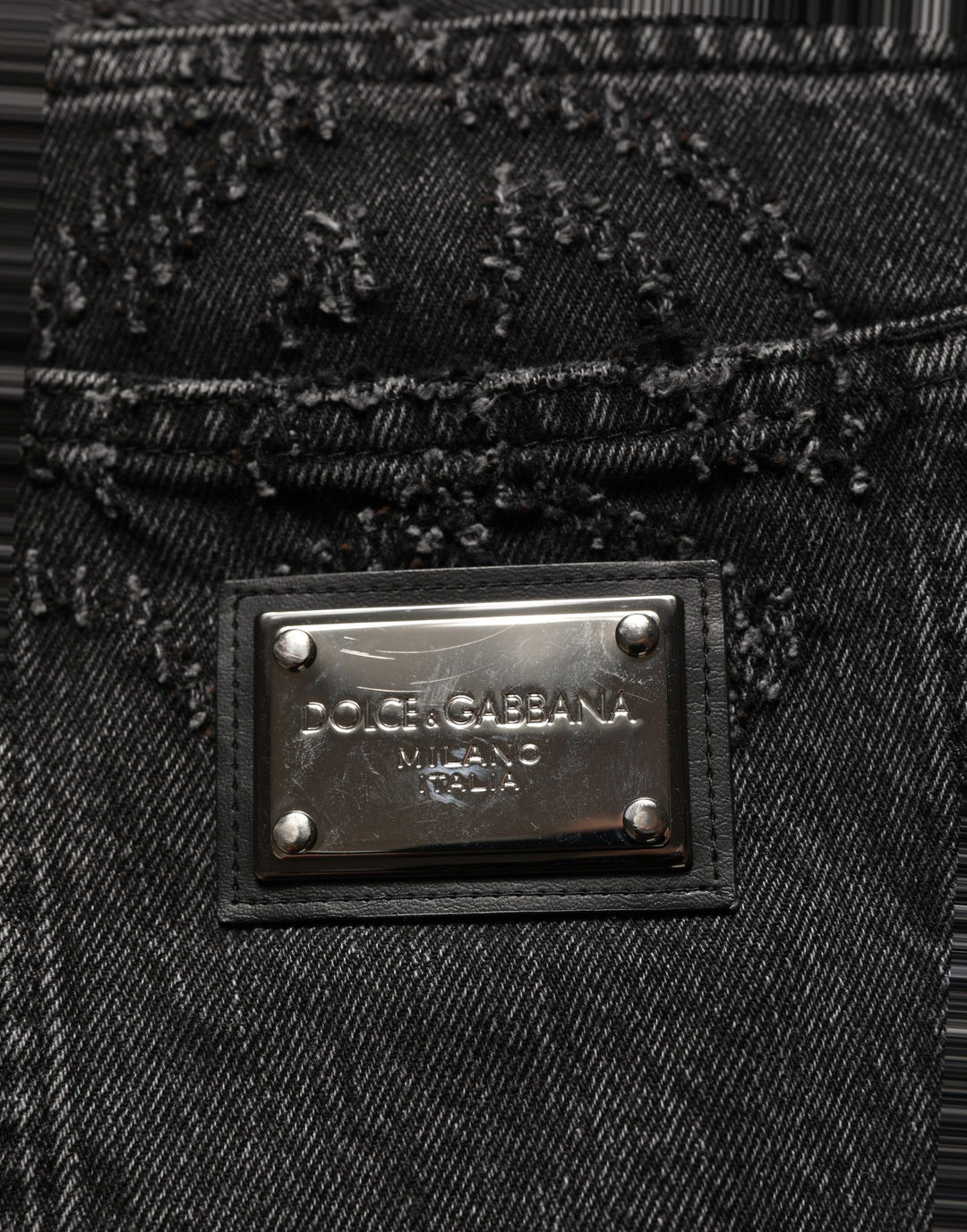 Dolce &amp; Gabbana Dark Gray Cotton WideLeg Oversize Denim Jeans