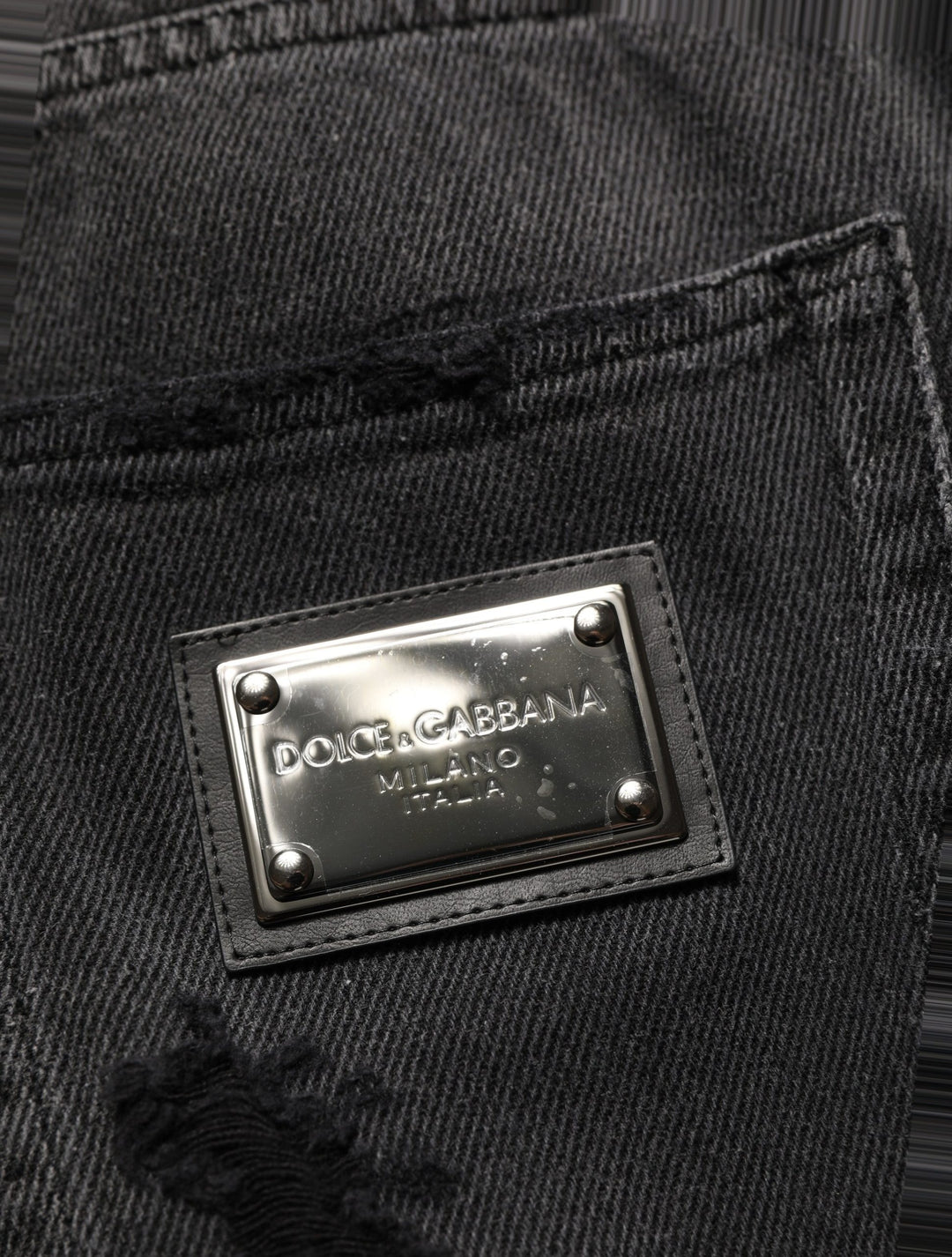 Dolce &amp; Gabbana Dark Gray Distressed Oversize Men Denim Jeans