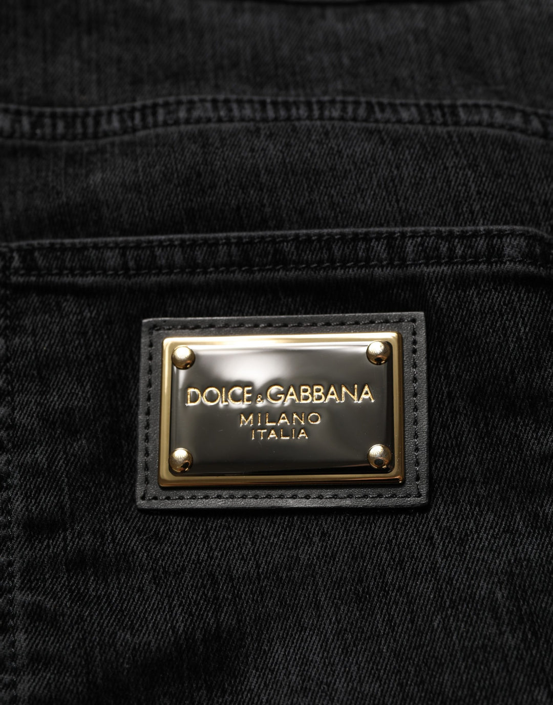 Dolce &amp; Gabbana Black Cotton Relaxed Wide Leg Men Denim Jeans