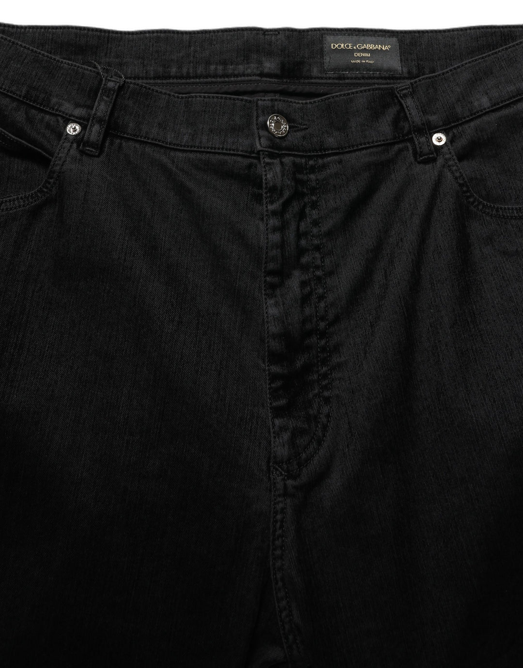 Dolce &amp; Gabbana Black Cotton Relaxed Wide Leg Men Denim Jeans