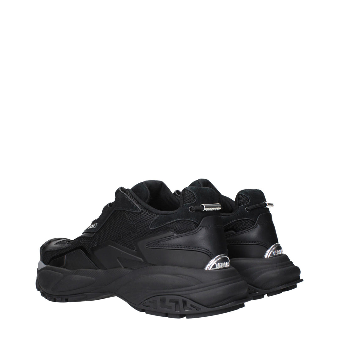 Versace Black Fabric Chunky Sneakers
