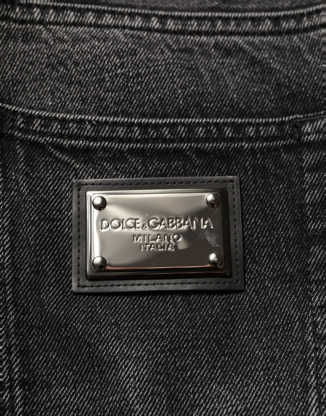 Dolce &amp; Gabbana Dark Gray Cotton Baggy Cargo Men Denim Jeans