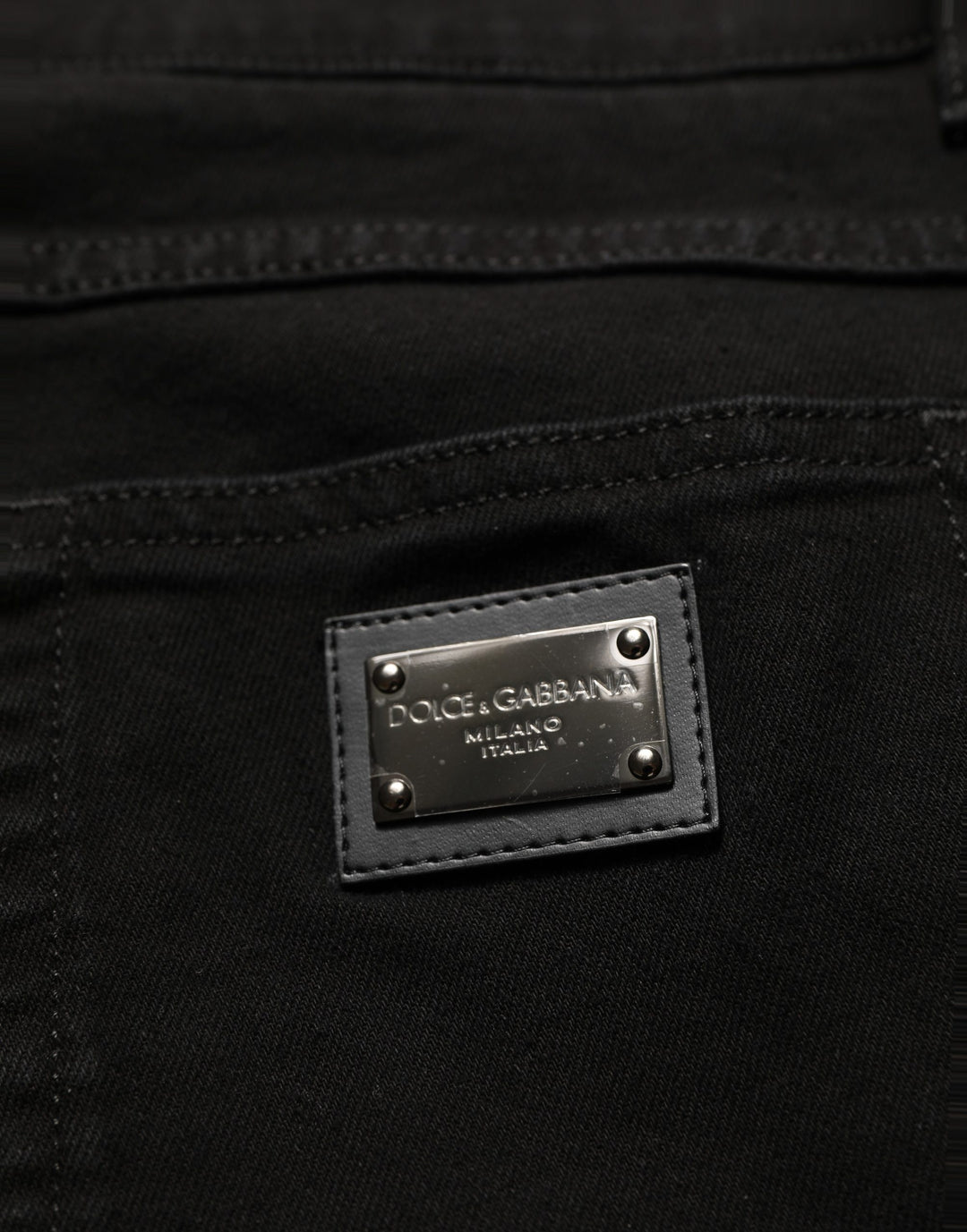 Dolce &amp; Gabbana Black CottonStretch Regular Skinny Denim Jeans