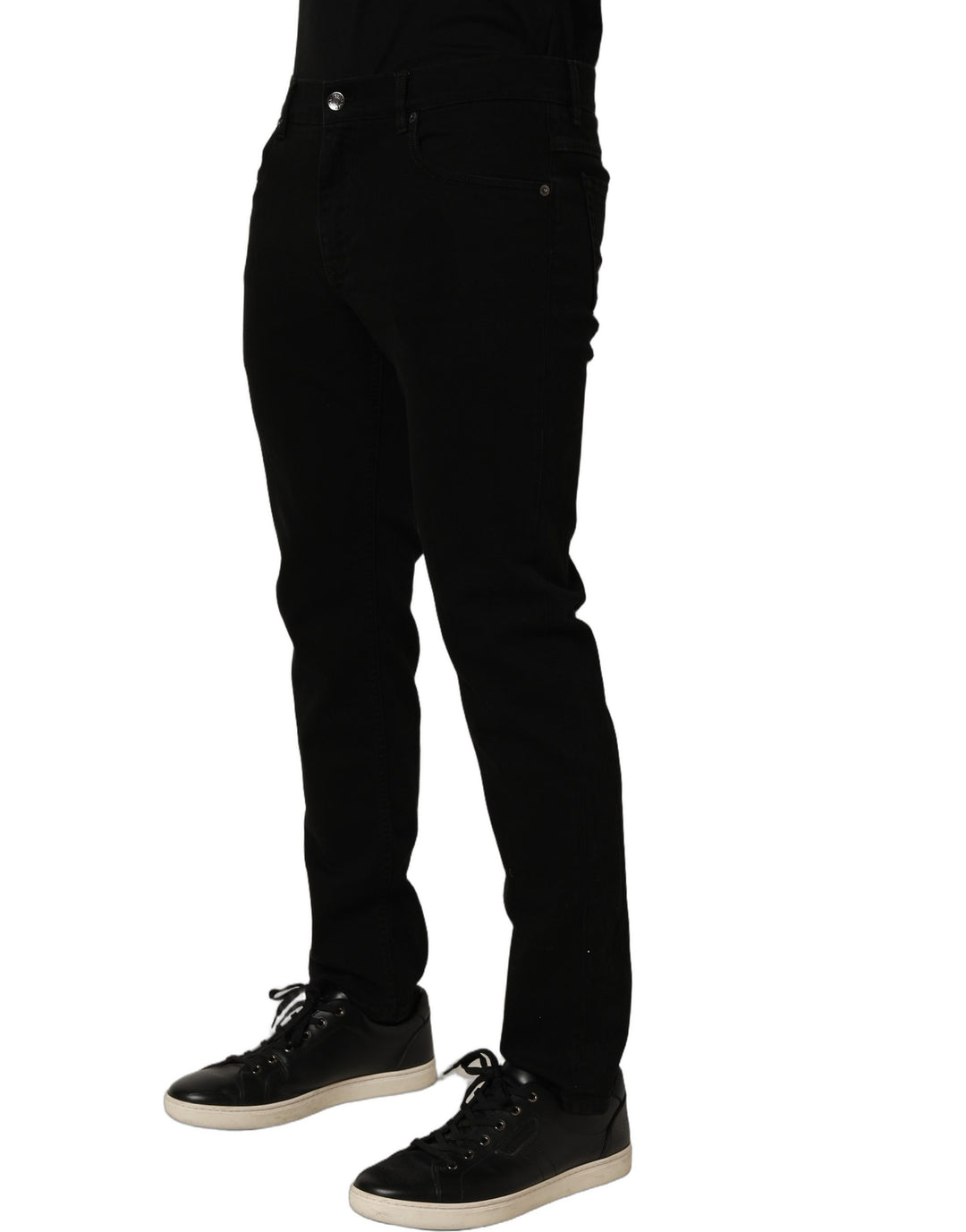 Dolce &amp; Gabbana Black CottonStretch Regular Skinny Denim Jeans