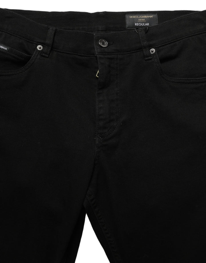 Dolce &amp; Gabbana Black CottonStretch Regular Skinny Denim Jeans