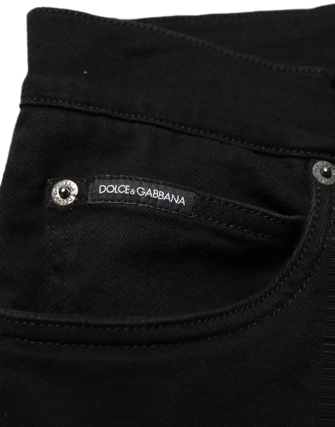 Dolce &amp; Gabbana Black CottonStretch Regular Skinny Denim Jeans
