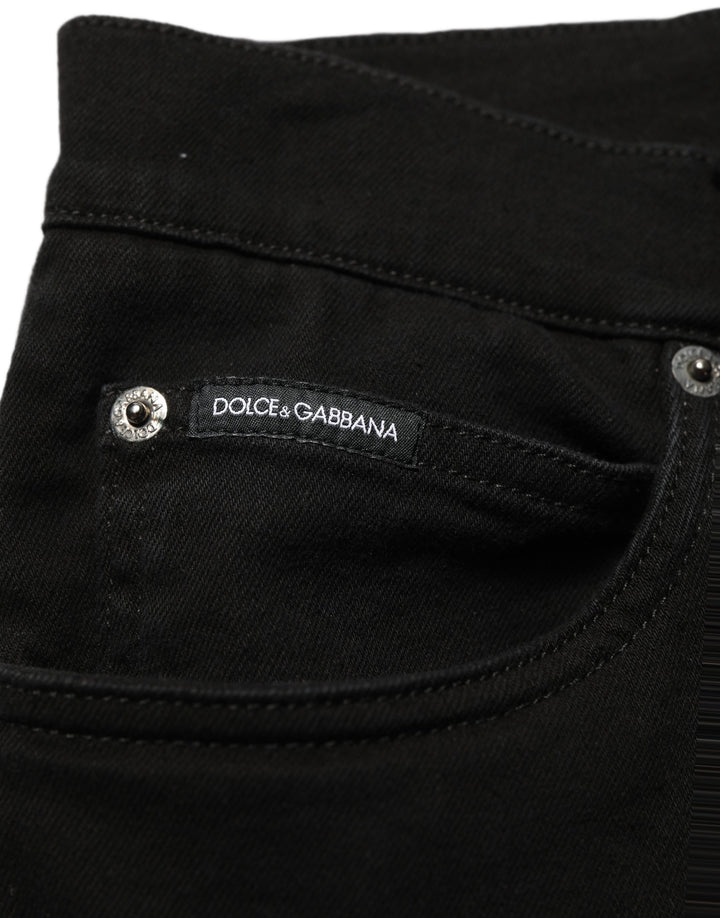 Dolce &amp; Gabbana Black CottonStretch Regular Skinny Denim Jeans