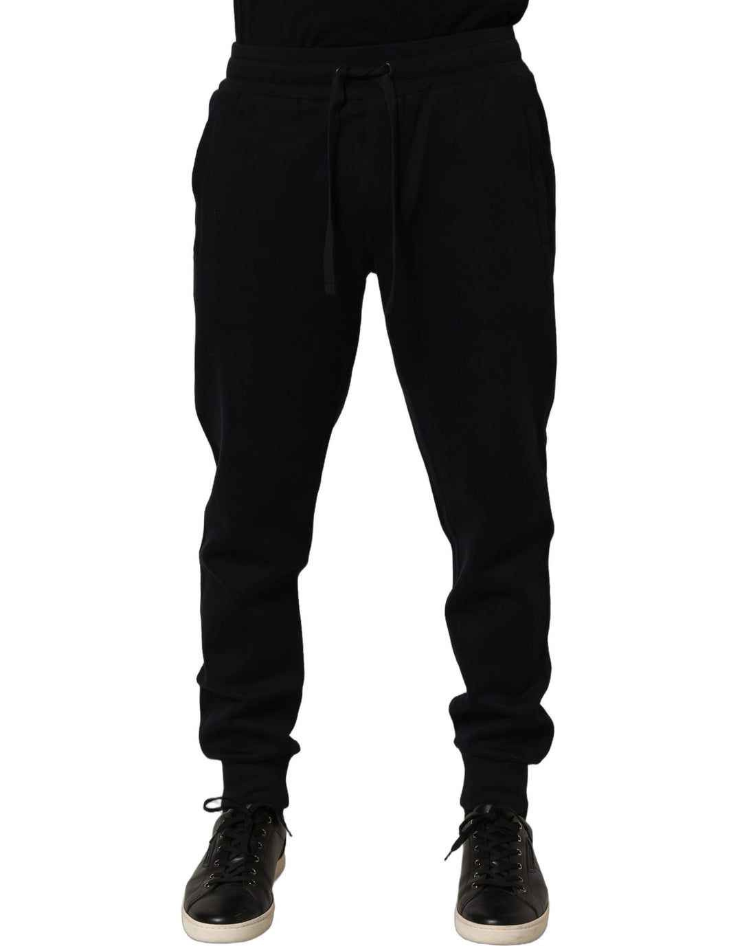 Dolce &amp; Gabbana Blue Cotton Drawstring Jogger Trouser Pants