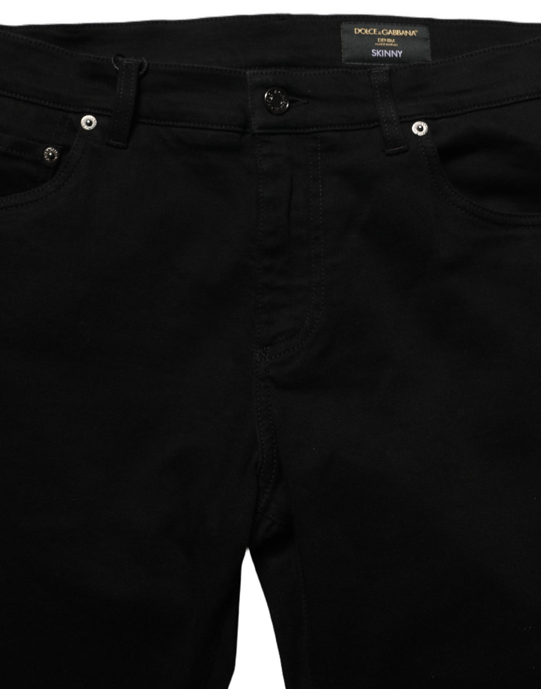 Dolce &amp; Gabbana Black Cotton Stretch Skinny Denim Trouser Jeans