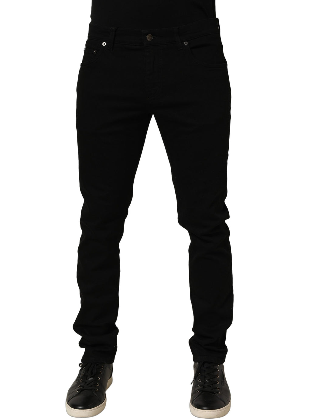 Dolce &amp; Gabbana Black Cotton Stretch Skinny Denim Trouser Jeans