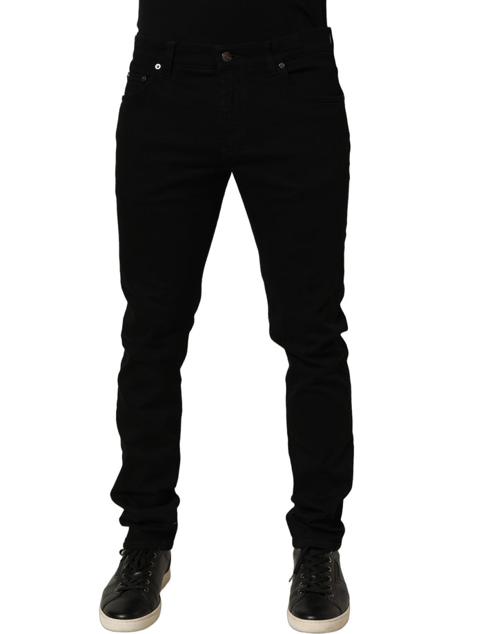 Dolce &amp; Gabbana Black Cotton Stretch Skinny Denim Trouser Jeans
