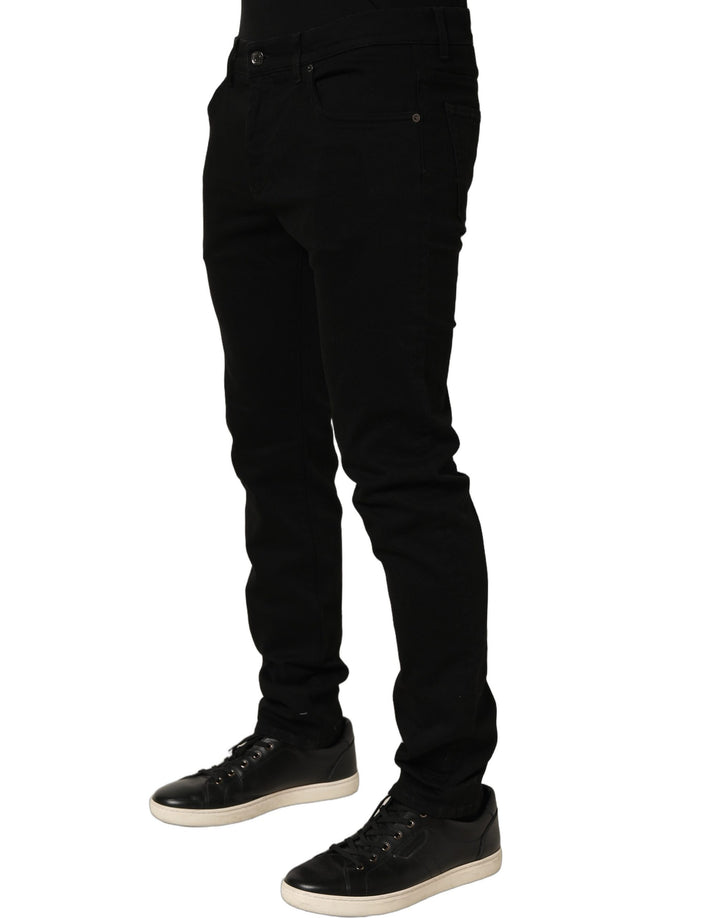 Dolce &amp; Gabbana Black Cotton Stretch Skinny Denim Trouser Jeans