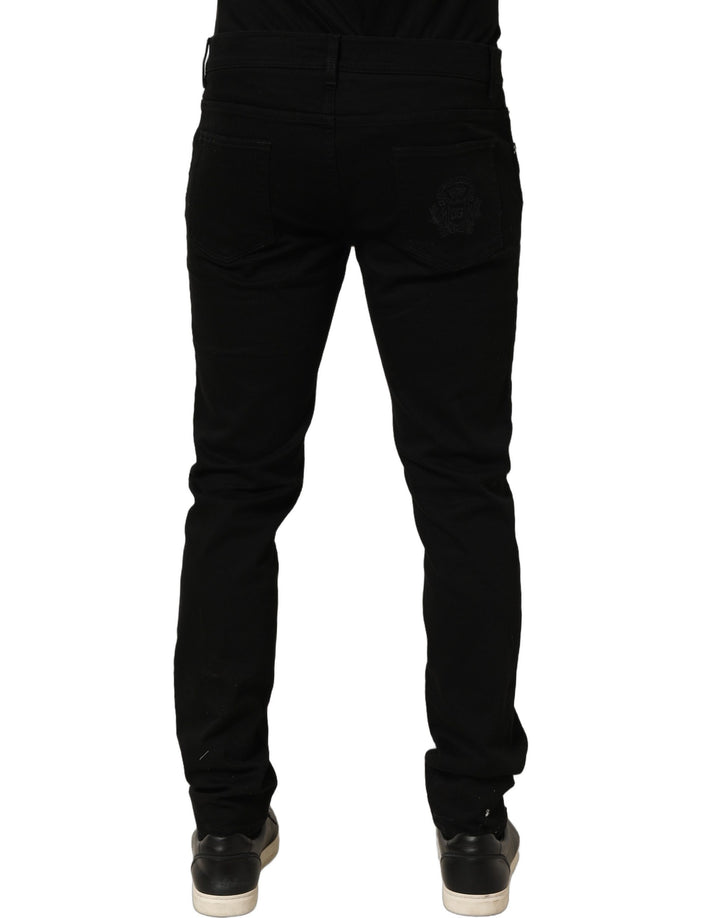 Dolce &amp; Gabbana Black Cotton Stretch Skinny Denim Trouser Jeans