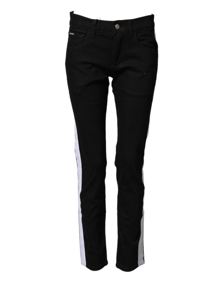 Dolce &amp; Gabbana Black Cotton Stretch Skinny Denim Trouser Jeans