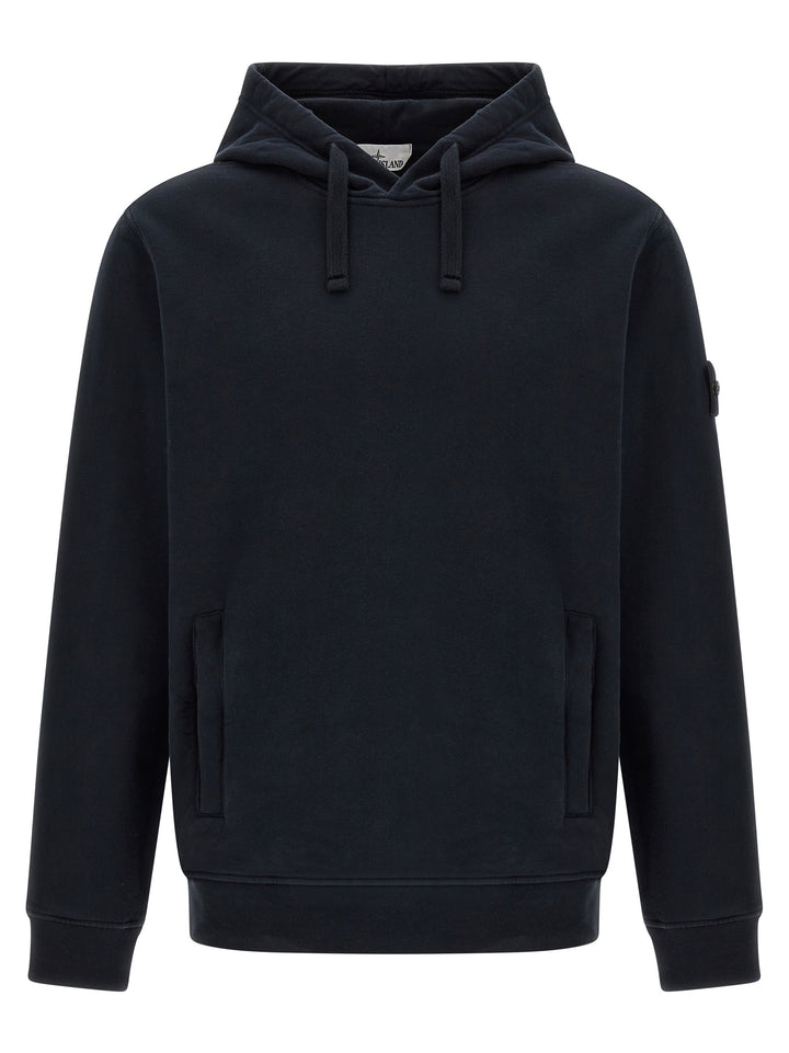 Stone Island Blue Cotton Sweatshirt