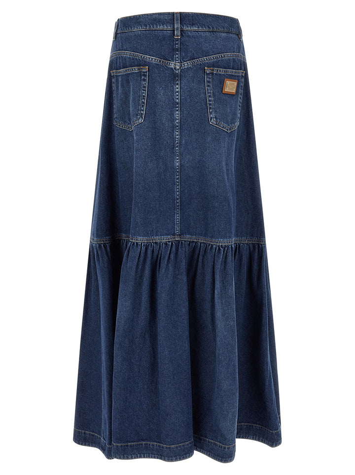 Dolce &amp; Gabbana Blue Cotton Mini Skirt