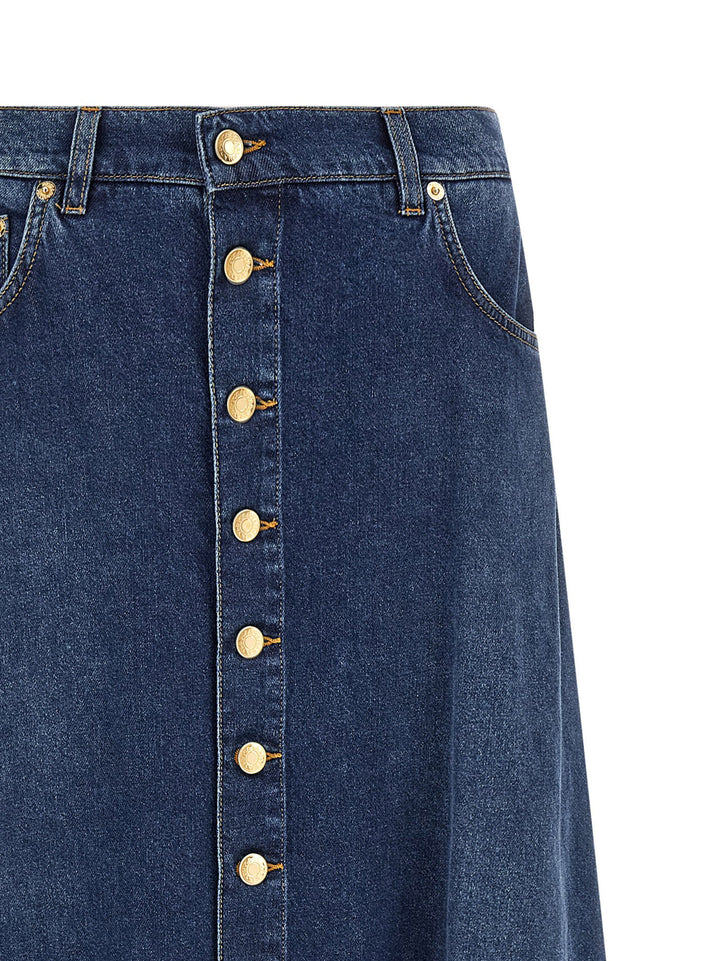 Dolce &amp; Gabbana Blue Cotton Mini Skirt