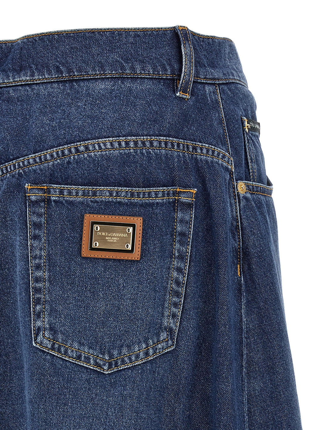 Dolce &amp; Gabbana Blue Cotton Mini Skirt