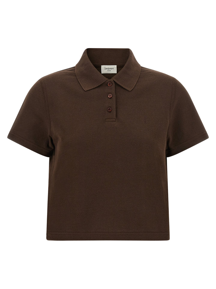 Saint Laurent Brown Cotton Polo Shirt