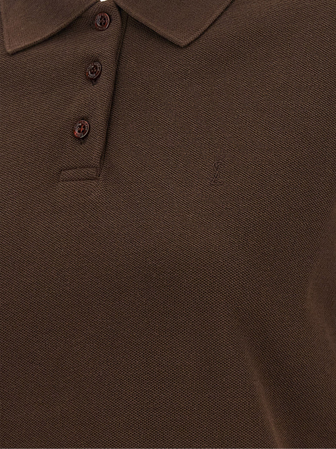 Saint Laurent Brown Cotton Polo Shirt