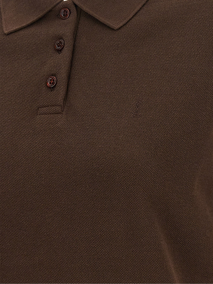 Saint Laurent Brown Cotton Polo Shirt
