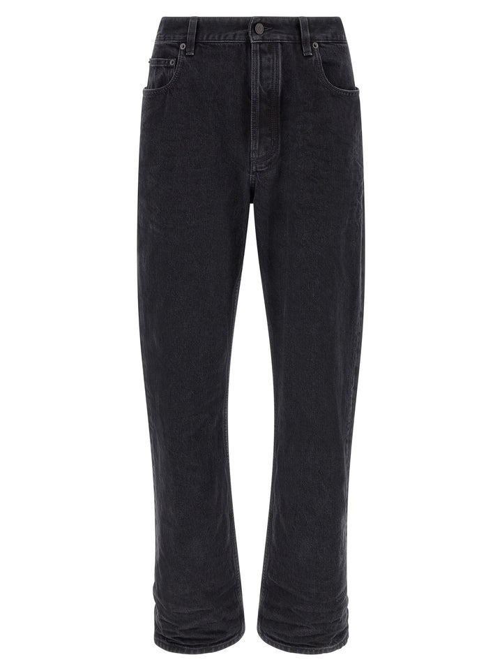 Saint Laurent Black Cotton Relaxed Fit Jeans