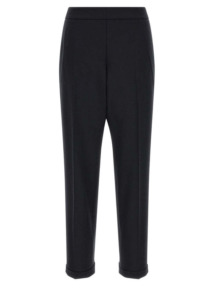 Alberto Biani Black Polyester Cropped Pants