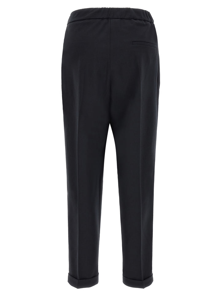 Alberto Biani Black Polyester Cropped Pants