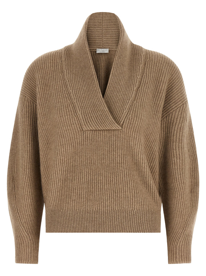 Brunello Cucinelli Beige Cashmere Cardigan