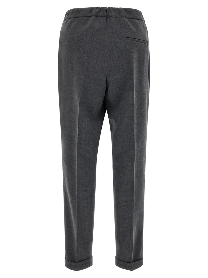 Alberto Biani Gray Polyester Cropped Pants