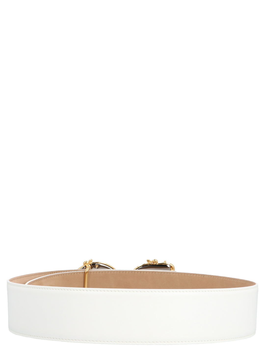 Dolce &amp; Gabbana White Calfskin High-Waist Belt