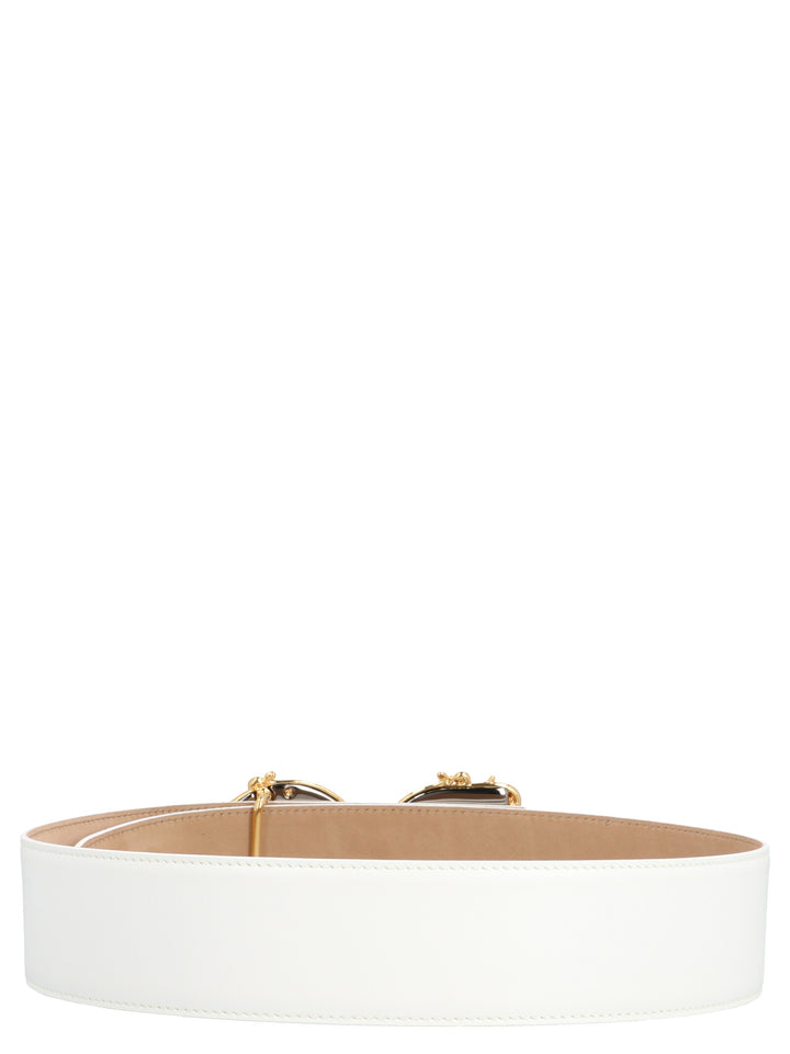 Dolce &amp; Gabbana White Calfskin High-Waist Belt