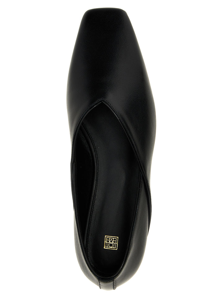 TOTEME Black Calfskin Ballet Flats