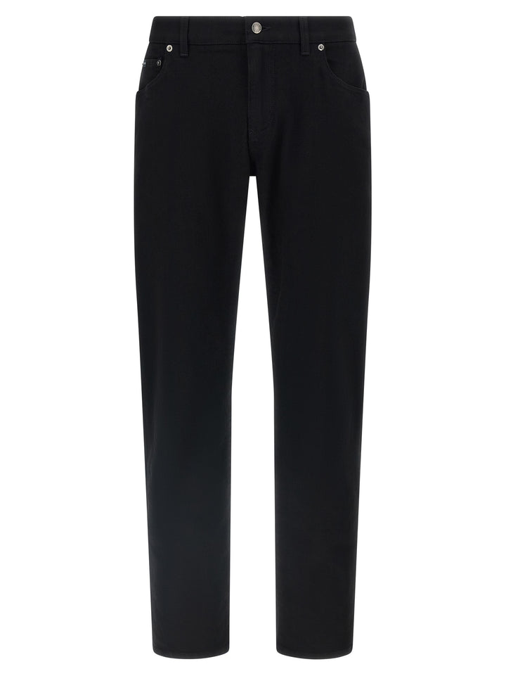 Dolce &amp; Gabbana Black Cotton Slim Fit Jeans