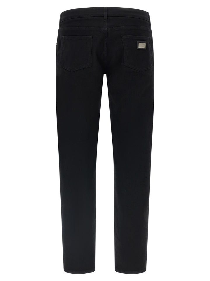 Dolce &amp; Gabbana Black Cotton Slim Fit Jeans