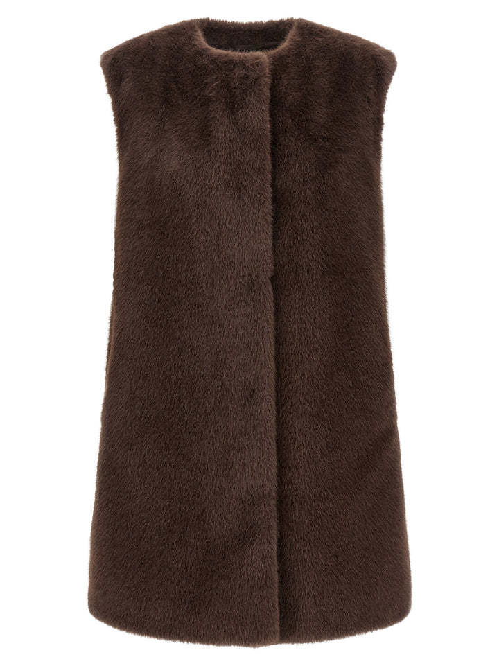 Herno Brown Polyester Sleeveless Jacket