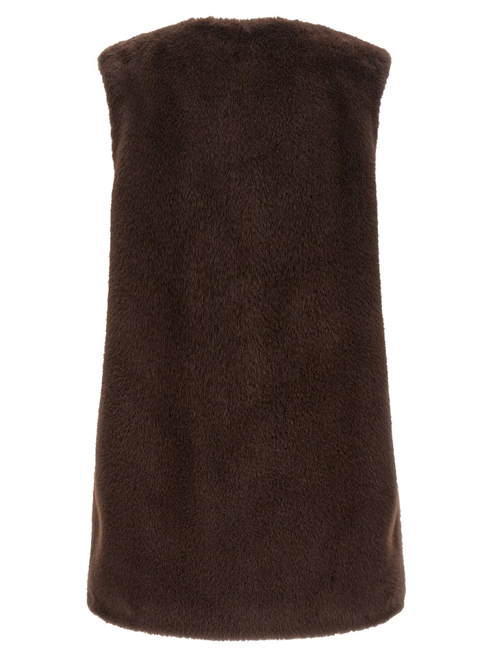 Herno Brown Polyester Sleeveless Jacket