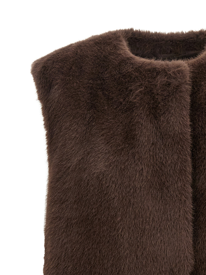 Herno Brown Polyester Sleeveless Jacket